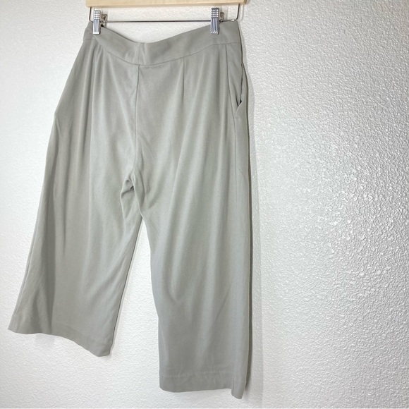 James Perse Pleated Culotte Crop Pants 27 Jersey Matte Gray Cotton Capri - Picture 7 of 16